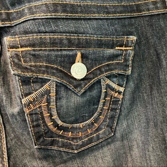 TRUE RELIGION Sz 31 Mid-Wash Boot  Cut Jeans - Picture 9 of 12